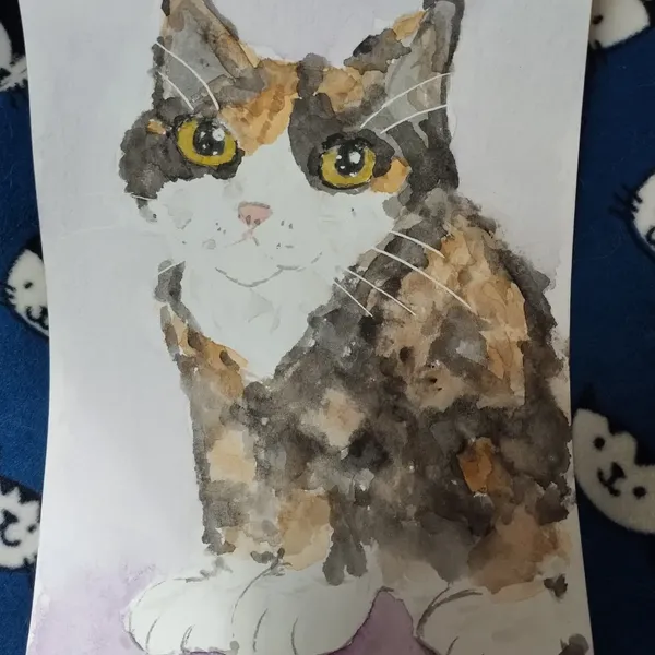 La même chatte dessinée comme un chaton
